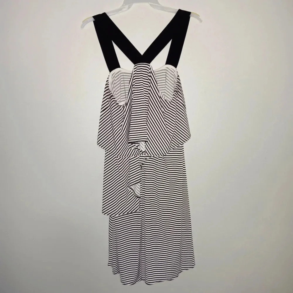 Lane Bryant women's dress size 18/20 stripped black and white ruffle tie… - Picture 7 of 7